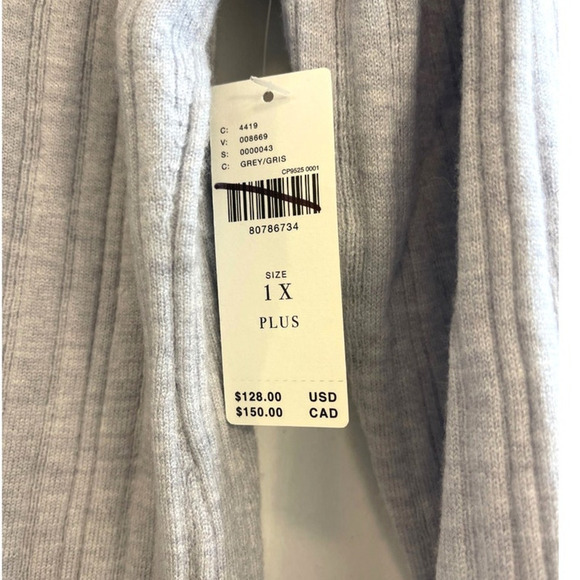 Daily Practice by Anthropologie Textured Column Sweater Dress Grey Size 1X NWT - Picture 7 of 12